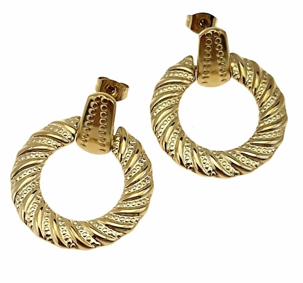 gold earrings made of stainless steel