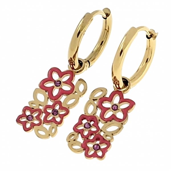 gold earrings made of stainless steel