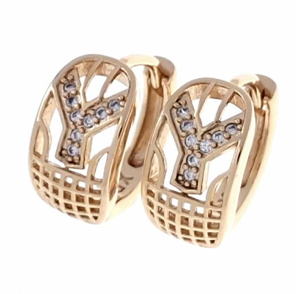 gold plated earrings with exclusive cubic zirconia
