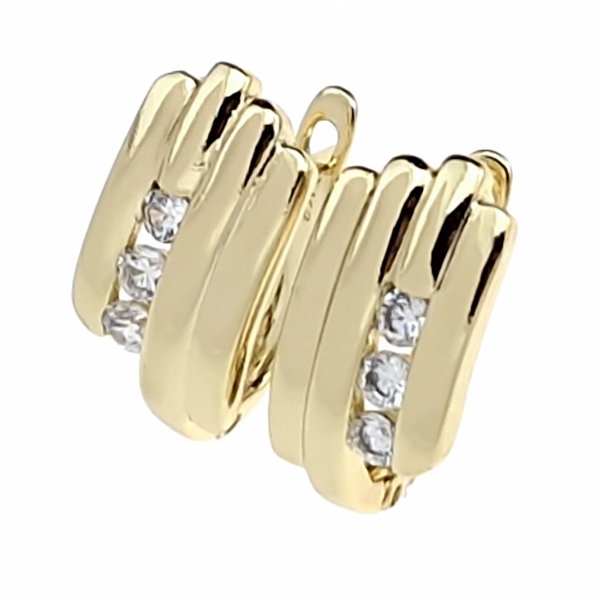 gold plated earrings with exclusive cubic zirconia