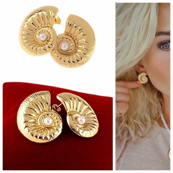 gold earrings made of stainless steel