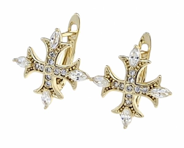 gold plated earrings with exclusive cubic zirconia