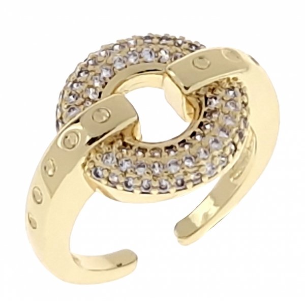 gold ring 17,00mm. gold-plated engagement xuping