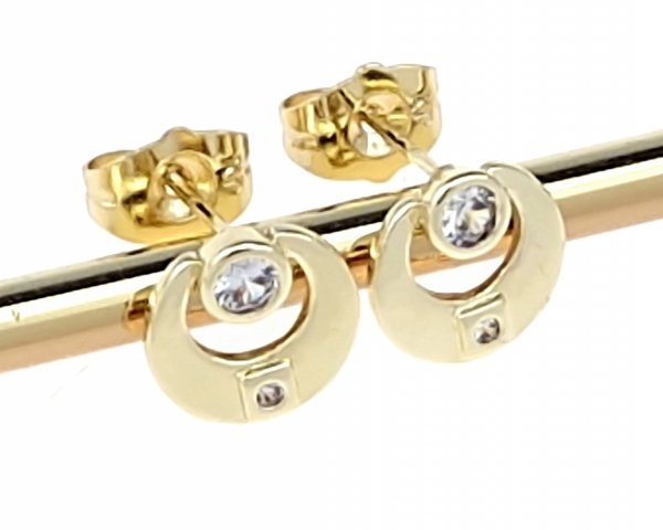 gold plated earrings with exclusive cubic zirconia