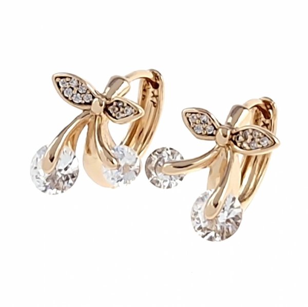 gold plated earrings with exclusive cubic zirconia