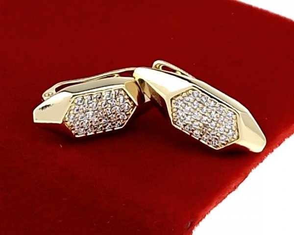 gold plated earrings with exclusive cubic zirconia