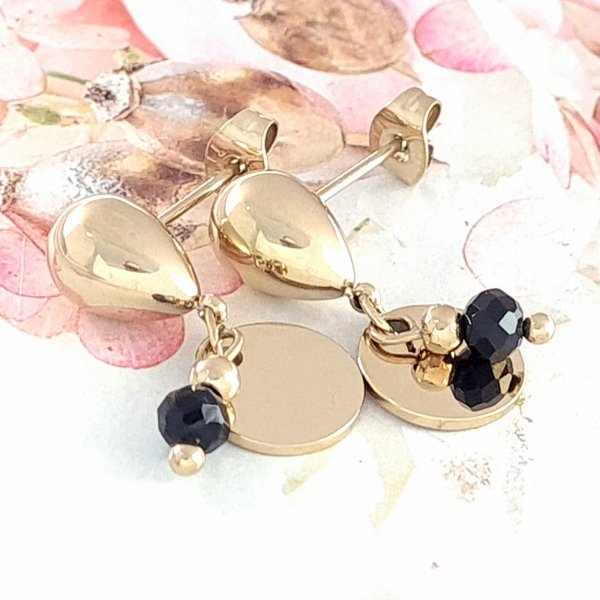 gold earrings made of stainless steel