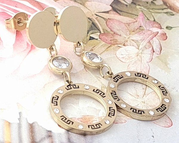 gold earrings made of stainless steel