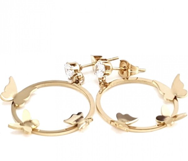 gold earrings made of stainless steel