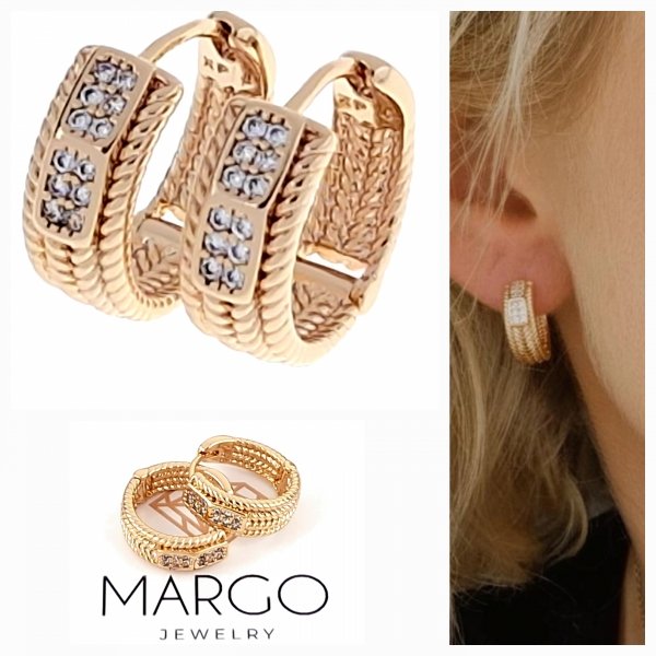 gold plated earrings with exclusive cubic zirconia