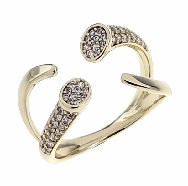 gold ring 17,00mm. gold-plated engagement xuping