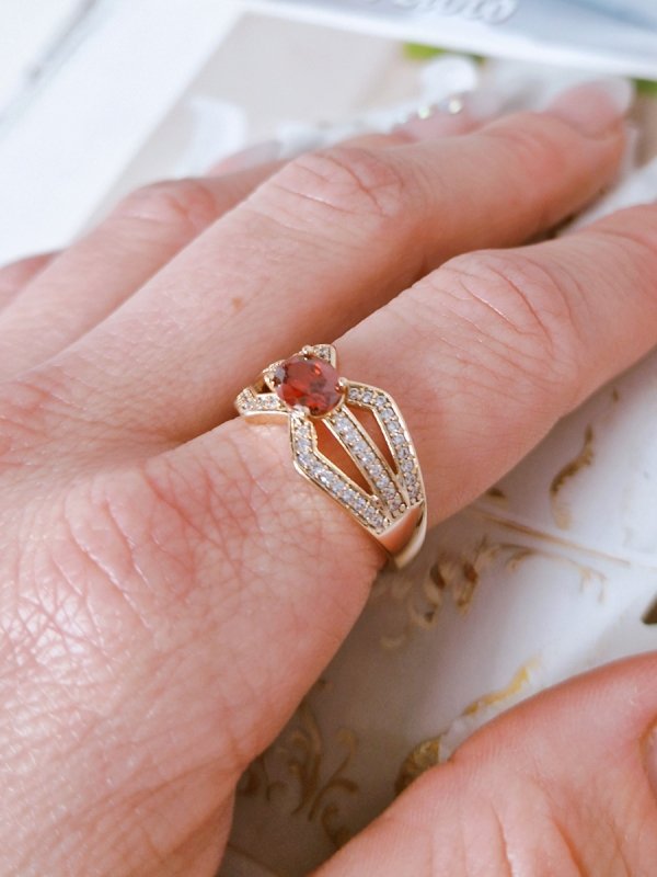 gold ring 18,60mm. gold-plated engagement xuping