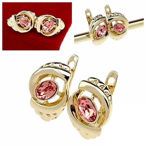 gold plated earrings with exclusive cubic zirconia