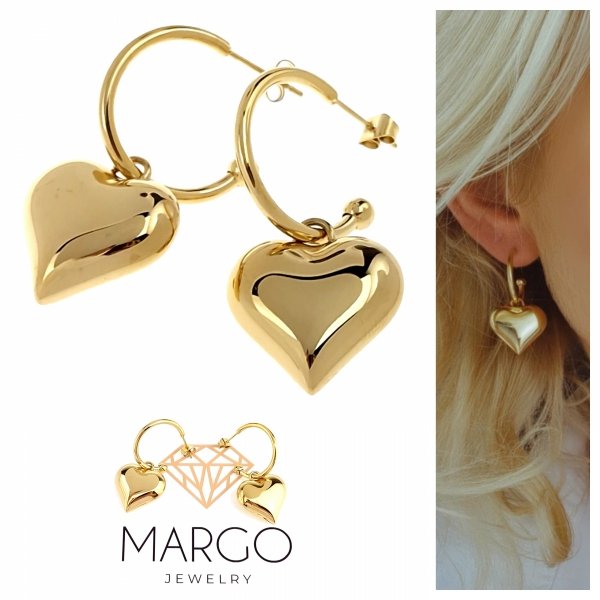gold earrings made of stainless steel