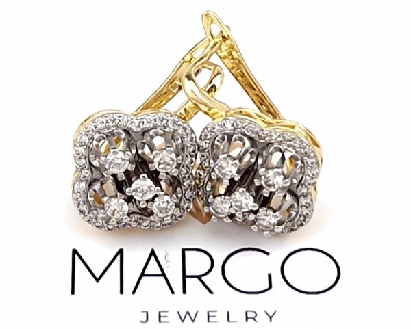 gold plated earrings with exclusive cubic zirconia