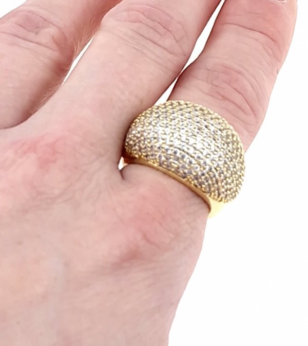 gold ring 17,00mm. gold-plated engagement xuping