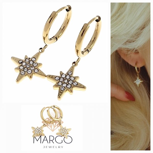 gold earrings made of stainless steel