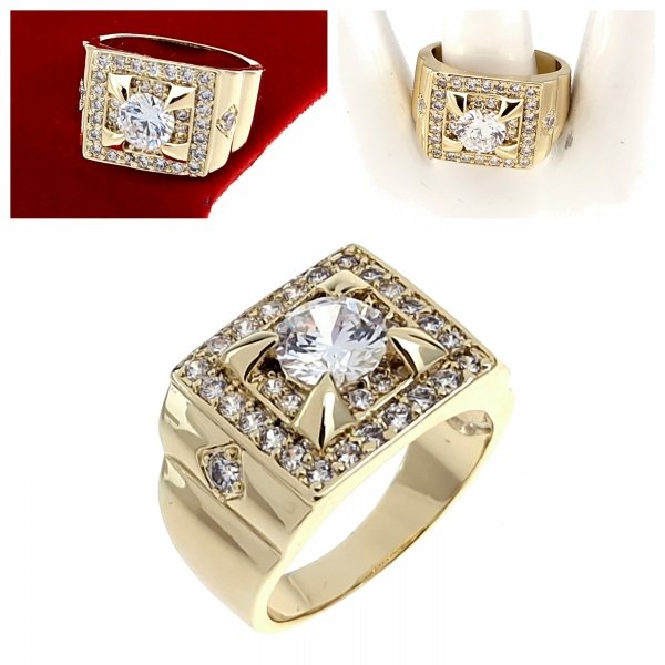 gold ring 18,60mm. gold-plated engagement xuping