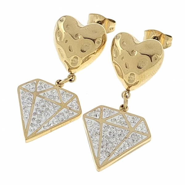 gold earrings made of stainless steel