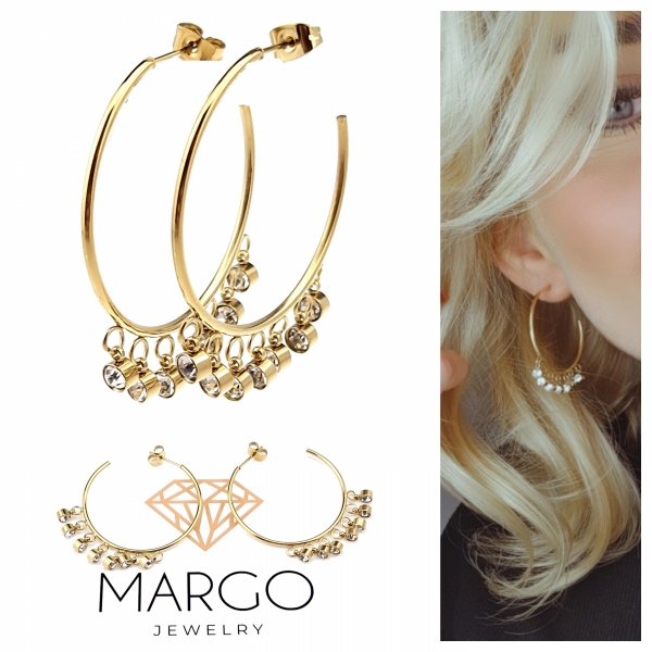 gold earrings made of stainless steel