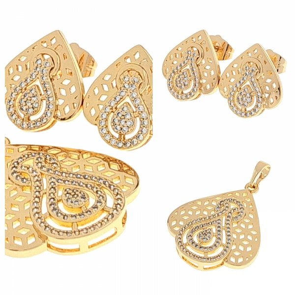 18k gold plated set pendant earrings xuping