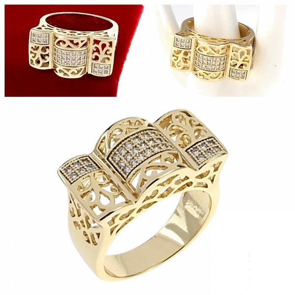 gold ring 18,60mm. gold-plated engagement xuping