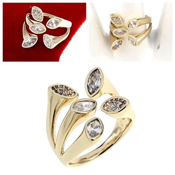 gold ring 17,00mm. gold-plated engagement xuping
