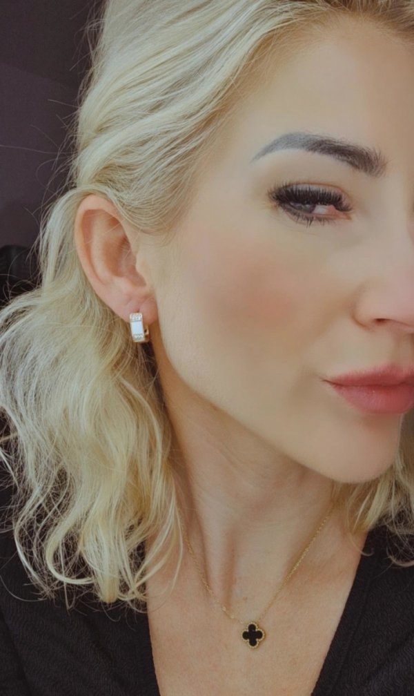 gold plated earrings with exclusive cubic zirconia