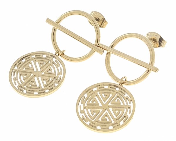 gold earrings made of stainless steel
