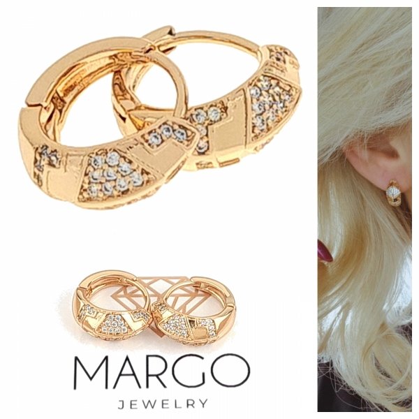 gold plated earrings with exclusive cubic zirconia