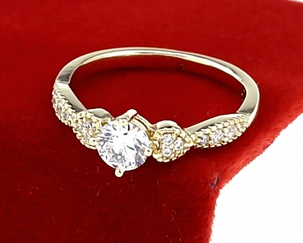 gold ring 18,60mm. gold-plated engagement xuping