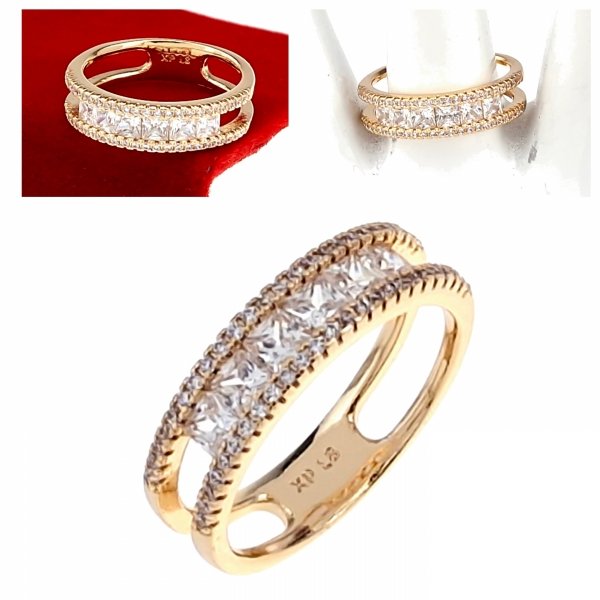 gold ring 18,60mm. gold-plated engagement xuping