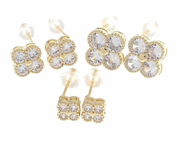 gold plated earrings with exclusive cubic zirconia