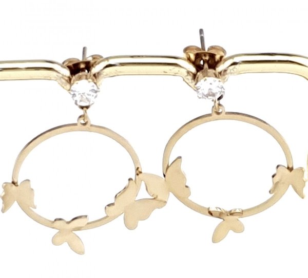 gold earrings made of stainless steel