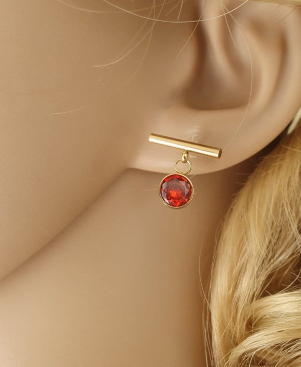 gold earrings made of stainless steel