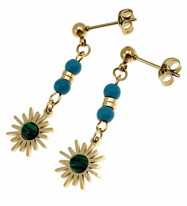 gold earrings made of stainless steel