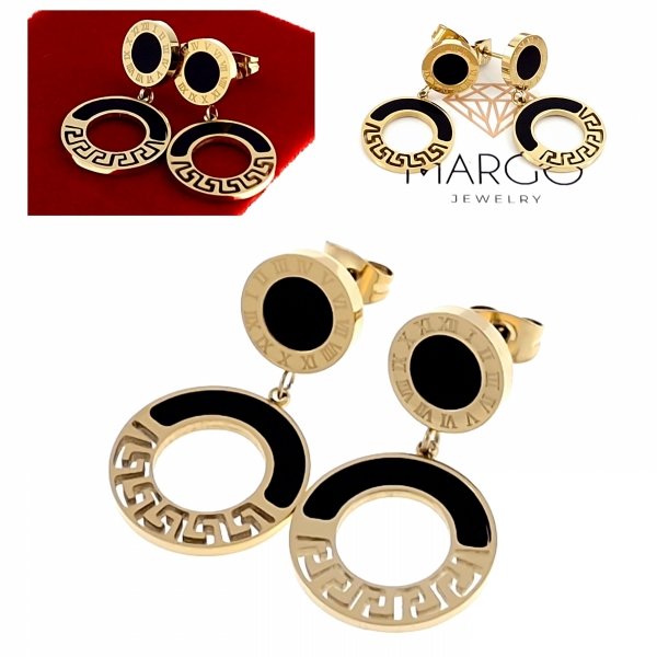 gold earrings made of stainless steel