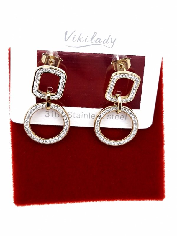 gold earrings made of stainless steel