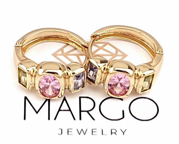 gold plated earrings with exclusive cubic zirconia
