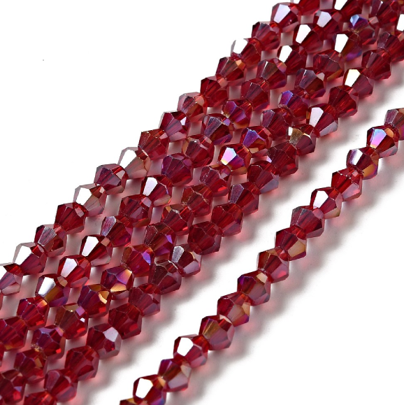 Glass beads faceted strands