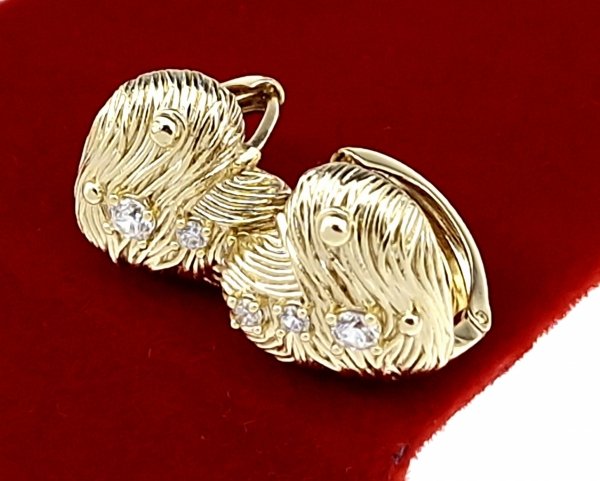 gold plated earrings with exclusive cubic zirconia