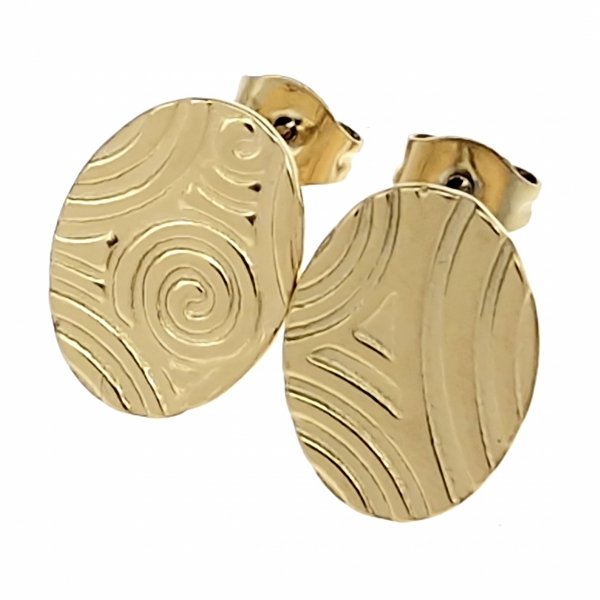 gold earrings made of stainless steel