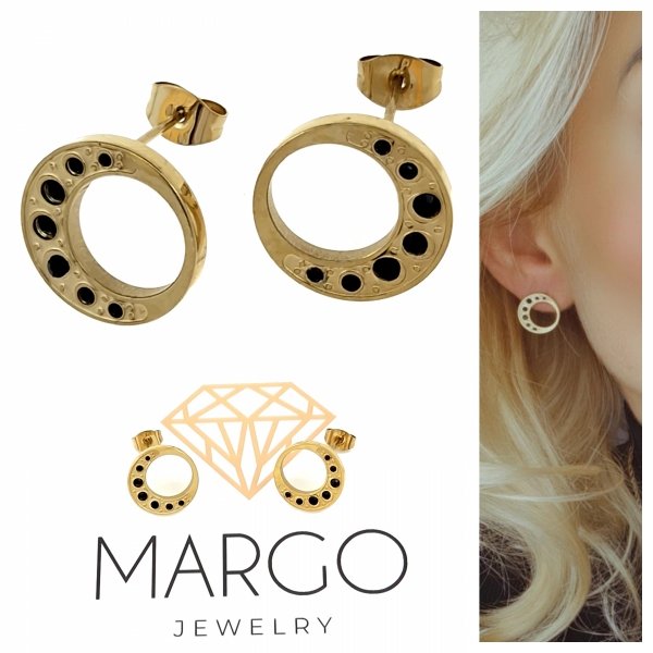 gold earrings made of stainless steel