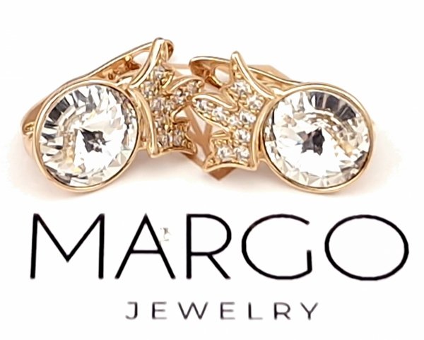 exclusive swarovski gold-plated earrings