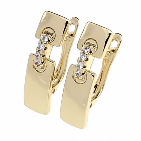 gold plated earrings with exclusive cubic zirconia