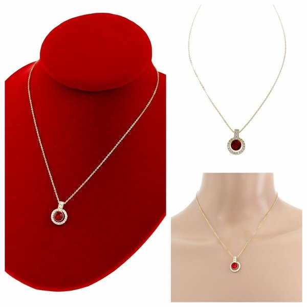 1597 Złoty łańcuszek Austrian Crystal 40+5 naszyjnik pozłacany 14K Xuping