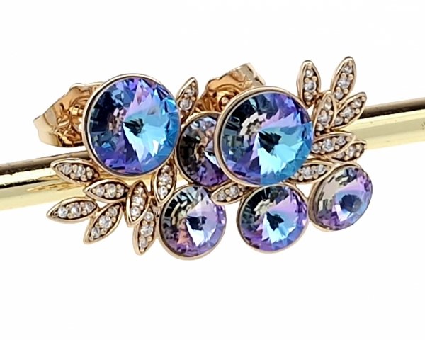 4366 Kolczyki złote Austrian Crystal cyrkonia pozłacane 18k Xuping wtyczki