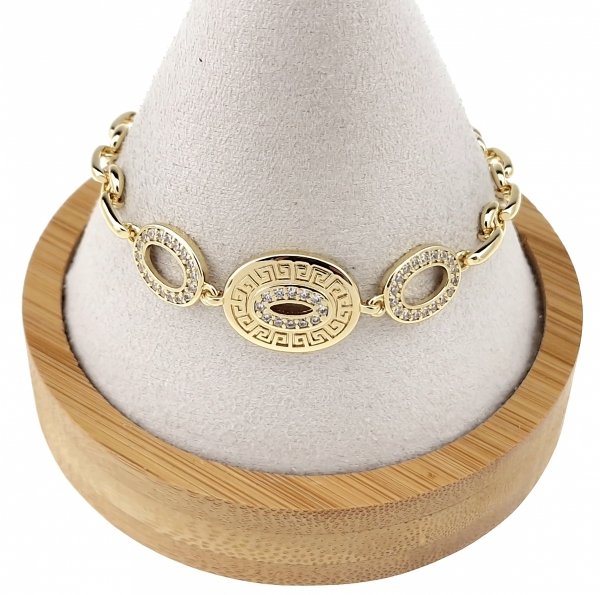 2347a Bransoletka elegancka złota 17+2cm pozłacana 14k 