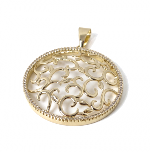 3902 Złota zawieszka błyszcząca pozłacana 14k 