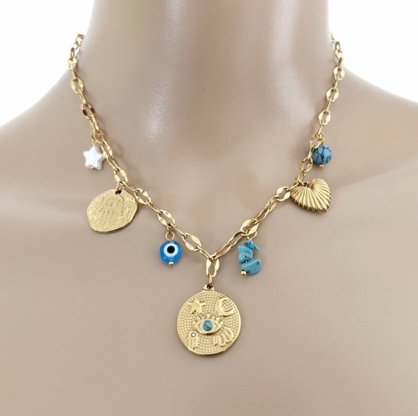 3361 Złoty łańcuszek 40+5cm naszyjnik stal chirurgiczna nierdzewna 316L 